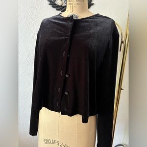 Velvet cropped cardigan